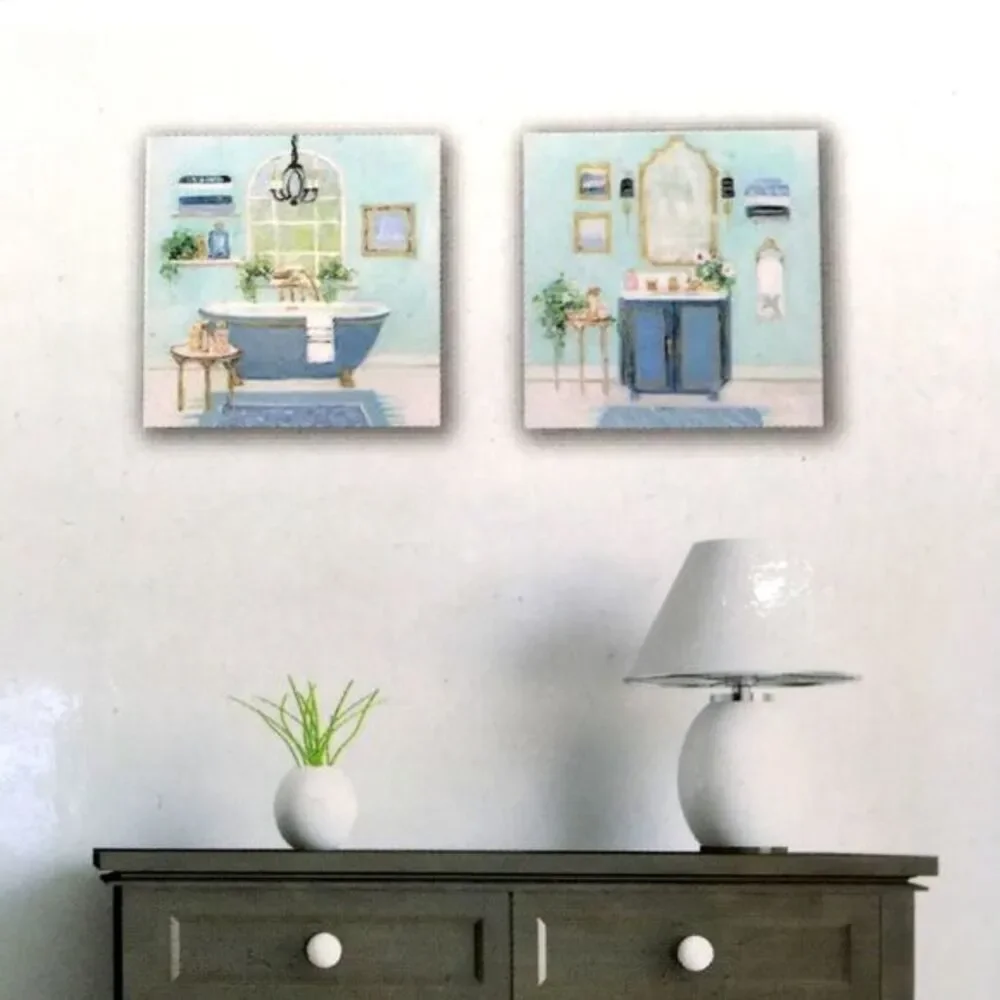 Two piece bathroom canvas set‎ NWT